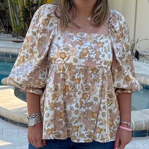 Storia Floral Babydoll Blouse